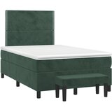 vidaXL Krevet box spring s madracem tamnozeleni 120x190 cm baršunasti | shoptok.hr