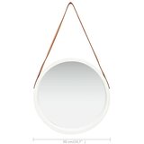  Zidno ogledalo s trakom 50 cm bijelo | shoptok.hr