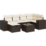 vidaXL 7-dijelni set vrtnih sofa od poliratana s jastucima smeđi | shoptok.hr