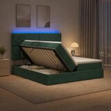  LED krevet za pohranu s madracem Tamnozelena 200 x 200 cm | shoptok.hr