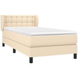  Krevet s oprugama i madracem krem 100 x 200 cm od tkanine | shoptok.hr