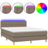 Maison Chic Box spring postelja - Vzmetna postelja z vzmetnico LED taupe 140x190 cm blago SL2584, (21904712) | Shoptok.si