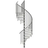 Minka Spiralno stopnišče Spiral Smart (Premer: 140 cm, Siva, Barva stopnice: Bela, Višina nadstropja: 305 cm) | Shoptok.si
