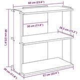 vidaXL Knjižna omara 3-nadstropna sonoma hrast 60x30x60 cm inž. les | Shoptok.si