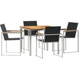 vidaXL 5-dijelni vrtni blagovaonski set od čvrstog drva tikovine, vanjski blagovaonski stol 90x90x74.5 cm od čvrstog drva tikovine Cijene