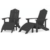  Vrtne stolice Adirondack s osloncem za noge 2 kom HDPE antracit | shoptok.hr