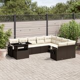 Maison Chic Seti vrtnega pohištva - Vrtna garnitura - Vrtni pohištvo set 10-delna z blazinami rjava poli ratan, (21815627) | Shoptok.si