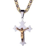 IZMAEL Moški verižnik LO-32537 Cross - Zlata/Srebrna | Shoptok.si