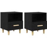 vidaXL Nočna omarica s predalom 2 pcs Črni hrast 40 x 35 x 47.5 cm | Shoptok.si