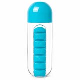 Frilla Steklenička za vodo z organizatorjem za tablete, 7-dnevni razdelilnik, prenosna | HYDBOX Modra, (5000374876) | Shoptok.si