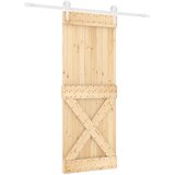  Klizna vrata 80 x 210 cm Čvrsta borovina (neobrađena) | shoptok.hr