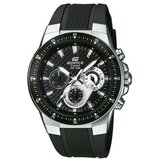 Casio Muški edifice crni srebrni sportski ručni sat sa crnim silikonskim kaišem ( ef-552-1avef ) Cene