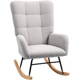 HOMCOM zibajoči stol medvedji žamet 94D x 70Š x 100V cm Svetlo siva, (5000242959) Cene