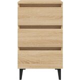  Noćni ormarić s metalnim nogama boja hrasta 40 x 35 x 69 cm | shoptok.hr
