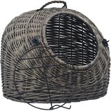  Transporter za mačke sivi 50 x 42 x 40 cm od prirodne vrbe | shoptok.hr