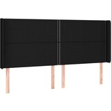  Posteljno vzglavje črno 203x16x118/128 cm blago, (20933266) | Shoptok.si