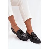 Boto Patent Leather Women's Loafers Moccasins With Decorative Clasp Black Luvianne | shoptok.hr