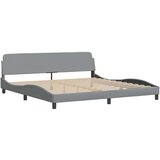  Posteljni okvir brez vzmetnice svetlo siv 200x200 cm blago | Shoptok.si