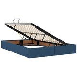  LED krevet za pohranu s madracem Plava 140 x 190 cm Tkanina - Plava 140 x 190 cm Prošiveno gumbima | shoptok.hr