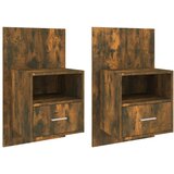 The Living Store Stenske nočne omarice 2 kosa dimljeni hrast - Stenska Nočna Omarica, (21420765) | Shoptok.si