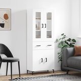  Visoka komoda bijela 69,5x34x180 cm konstruirano drvo Slike