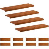  Stepenica 12 kom. 100 x 30 x 2 cm Smeđa Čvrsto Hrastovo Drvo | shoptok.hr