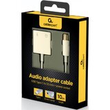  A-CM-3.5FP-01 USB type-C plug to stereo 3.5 mm audio adapter cable, with extra power socket cene
