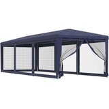 Šator za zabave s 8 mrežastih bočnih zidova plavi 3 x 9 m HDPE | shoptok.hr