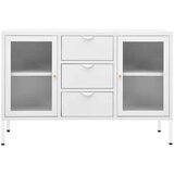 vidaXL komoda bijela 105 x 35 x 70 cm od čelika i kaljenog stakla | shoptok.hr