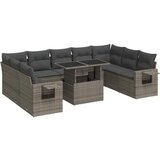 Maison Chic Seti vrtnega pohištva - Vrtna garnitura - Vrtni pohištvo set 10-delna z blazinami siv poli ratan, (21816636) | Shoptok.si