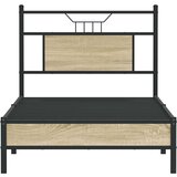vidaXL Posteljni okvir brez vzmetnice hrast 80x200 cm inženirski les | Shoptok.si