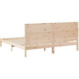  Dugi okvir kreveta bez madraca 200 x 210 cm masivno drvo - Prirodna 200 x 210 cm | shoptok.hr