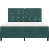 vidaXL Box Spring Postelja z Blazino Temno Zelena Super Kraljevska Žamet, (22052647) | Shoptok.si