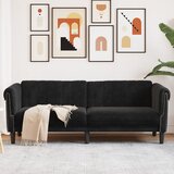 vidaXL Kavč trosed črna žamet | Shoptok.si