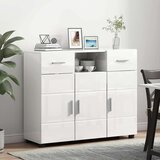  Strani šal z vrati Bela z visokim sijajem 88.5 x 30.5 x 73 cm, (5000068979) | Shoptok.si