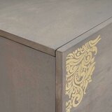 vidaXL Strani šal Siva in zlata 80 x 33.5 x 75 cm Trden mangov les | Shoptok.si