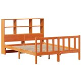 vidaXL Knjižna postelja brez vzmetnice vošč. rjava 150x200 cm borovina | Shoptok.si