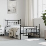 Metalni okvir kreveta uzglavlje i podnožje crni 107x203 cm | shoptok.hr