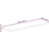  Ploča za stol 100x20x3 8 cm pravokutna masivno obnovljeno drvo | shoptok.hr
