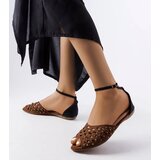 Gemre Brown lace sandals with rhinestones Avice | ePonuda.com