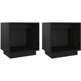  Noćni ormarići 2 kom crni 40 x 30 x 40 cm od masivne borovine | Eponuda.ba