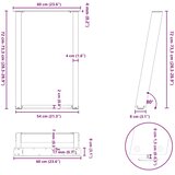  Noge za blagovaonski stol U-oblik 2 kom antracit 60 x (72-73) cm čelik | shoptok.hr