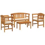  Set za odmaranje u vrtu s jastukom 4 pcs Čvrsto drvo akacije | Eponuda.com