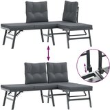  5-dijelni set vrtnih klupa s jastucima crni čelični | shoptok.hr