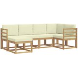 vidaXL Zunanja garnitura za sedenje 6 pcs Bela in krem Poliester, (5000269609) | Shoptok.si