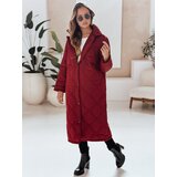 DStreet Płaszcz damski pikowany długi TRENDIFY bordowy | Shoptok.si