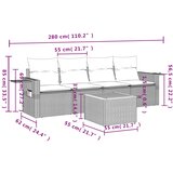  5-dijelni vrtni set sofa s jastucima bež od poliratana | shoptok.hr