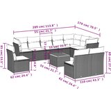  11-dijelni set vrtnih sofa od poliratana s jastucima crni | shoptok.hr