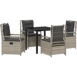 vidaXL 5-delni vrtni jedilni set svetlo siva poli ratan | Shoptok.si