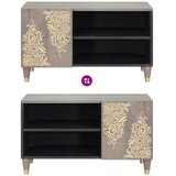 TV ormar s policom Siva 80 x 33 x 46 cm Čvrsto drvo manga | shoptok.hr